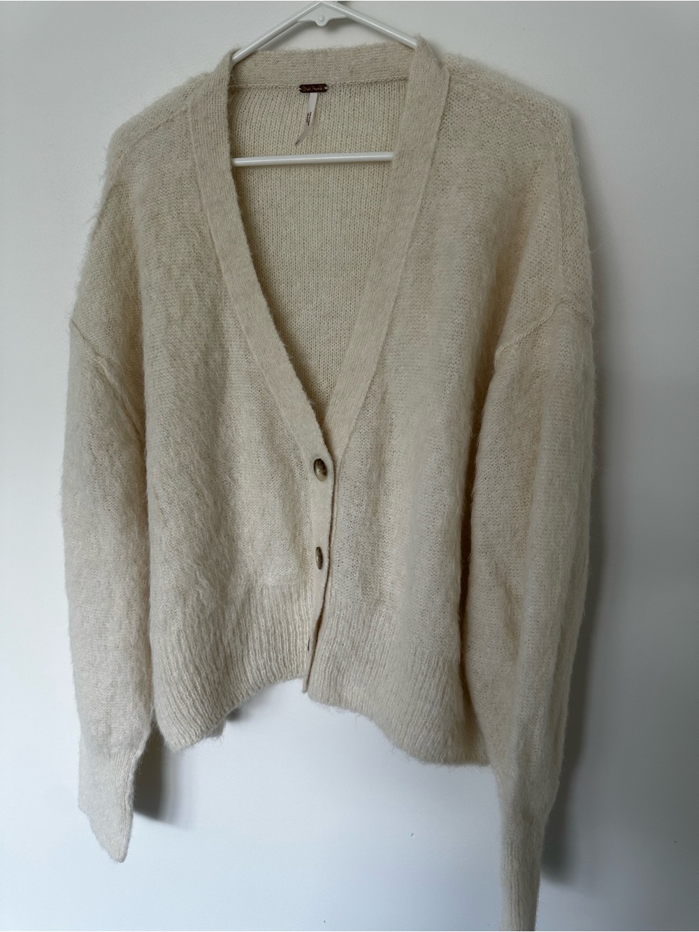 Free People alpaca cream cardigan S